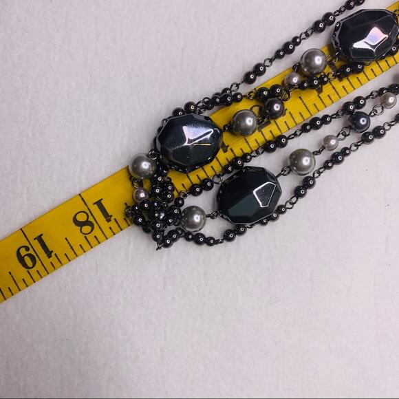 Shiny silver dark silver beads multi strand - Picture 8 of 9